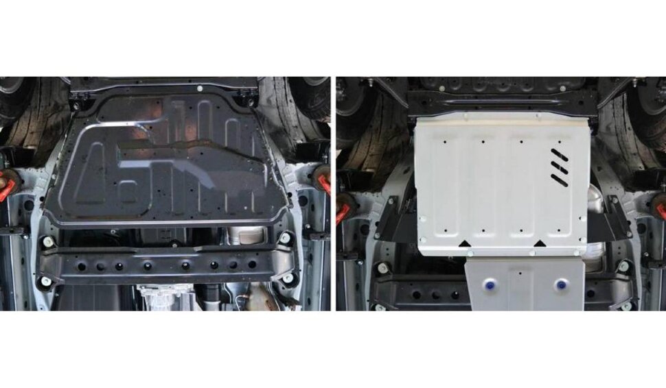 Защита КПП Rival для Mitsubishi Pajero IV 2006-2020, штампованная, алюминий 4 мм, с крепежом, 333.4044.1