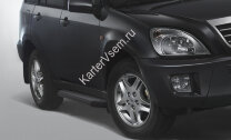 Пороги на автомобиль "Premium-Black" Rival для Chery Tiggo (T11) 2005-2016, 160 см, 2 шт., алюминий, A160ALB.3301.2