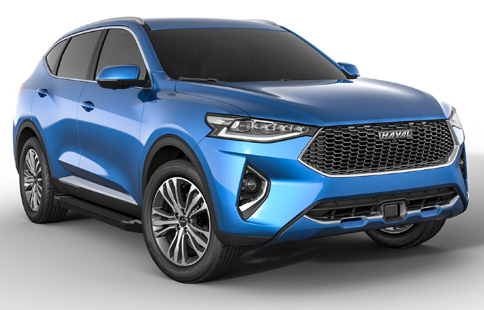 Пороги площадки (подножки) "Black" Rival для Haval F7 2019-2022 2022-н.в., 180 см, 2 шт., алюминий, F180ALB.9403.1 купить недорого