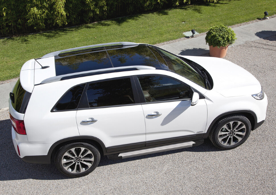 Пороги площадки (подножки) "Silver" Rival для Kia Sorento II рестайлинг 2012-2020, 173 см, 2 шт., алюминий, F173AL.2305.2 купить недорого