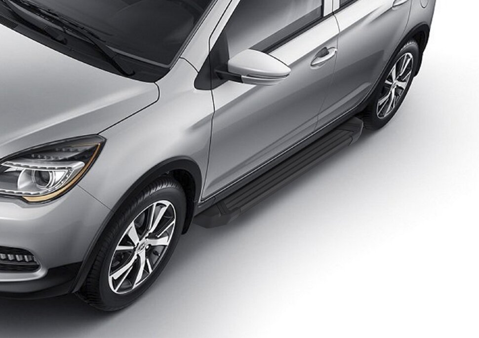 Пороги площадки (подножки) "Black" Rival для Lifan X50 2015-н.в., 173 см, 2 шт., алюминий, F173ALB.3303.1 с доставкой по всей России
