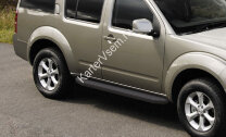 Пороги площадки (подножки) "Premium-Black" Rival для Nissan Pathfinder R51 2004-2014, 173 см, 2 шт., алюминий, A173ALB.4105.1