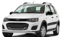 Защита переднего бампера d42 Rival для Lada Kalina Cross 2014-2018, нерж. сталь, R.6006.001