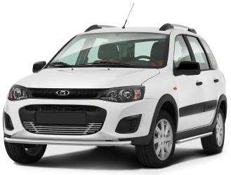 Защита переднего бампера d42 Rival для Lada Kalina Cross 2014-2018, нерж. сталь, R.6006.001
