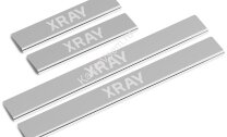 Накладки на пороги AutoMax для Lada Xray 2015-н.в., нерж. сталь, с надписью, 4 шт., AMLAXRA01 купить недорого