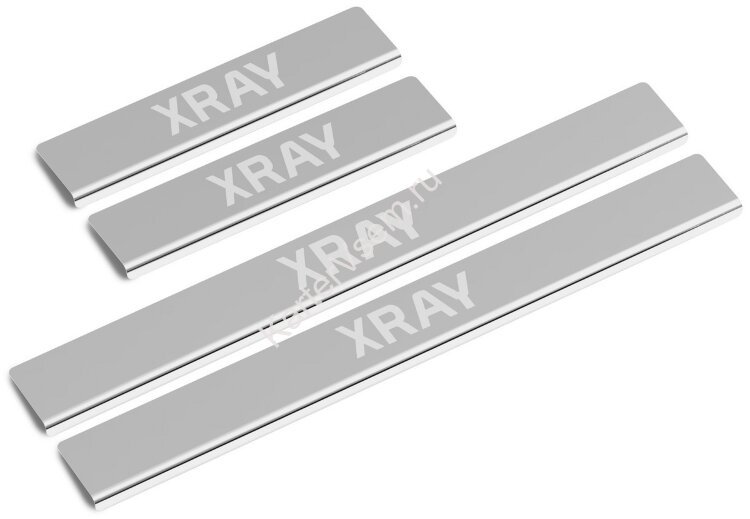Накладки на пороги AutoMax для Lada Xray 2015-н.в., нерж. сталь, с надписью, 4 шт., AMLAXRA01 купить недорого