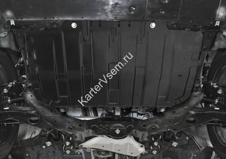 Защита картера и КПП Rival для Mazda 3 BM 2013-2018, сталь 1.5 мм, с крепежом, штампованная, 111.3825.1