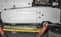 Защита топливного бака Rival для Jeep Wrangler JL 2-дв. 4WD 2017-н.в., штампованная, алюминий 6 мм, с крепежом, 2333.2746.1.6