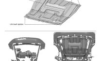 Защита картера и КПП АвтоБроня для Lada Vesta Sport седан 2018-н.в., штампованная, сталь 1.5 мм, без крепежа, 1.06038.1