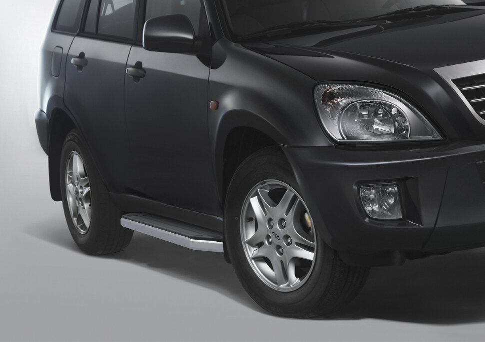 Пороги площадки (подножки) "Premium" Rival для Chery Tiggo (T11) 2005-2016, 160 см, 2 шт., алюминий, A160ALP.3301.2 с доставкой по всей России