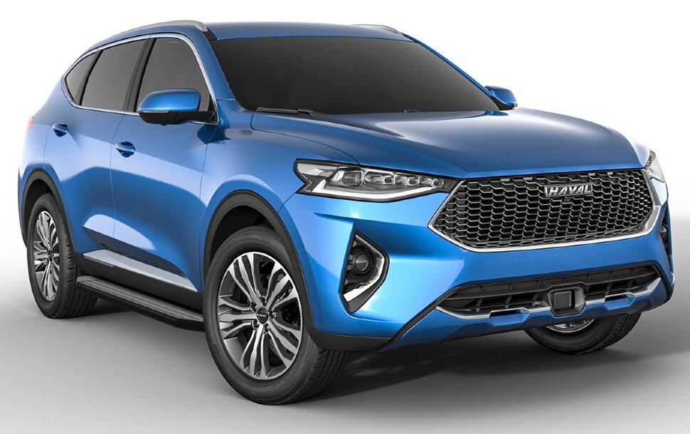 Пороги площадки (подножки) "Premium-Black" Rival для Haval F7x 2019-2022 2022-н.в., 180 см, 2 шт., алюминий, A180ALB.9403.1 купить недорого
