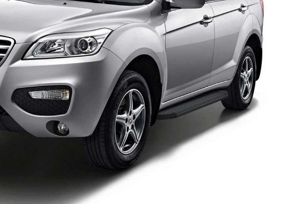 Пороги площадки (подножки) "Premium-Black" Rival для Lifan X60 2012-2016, 160 см, 2 шт., алюминий, A160ALB.3302.2 с доставкой по всей России