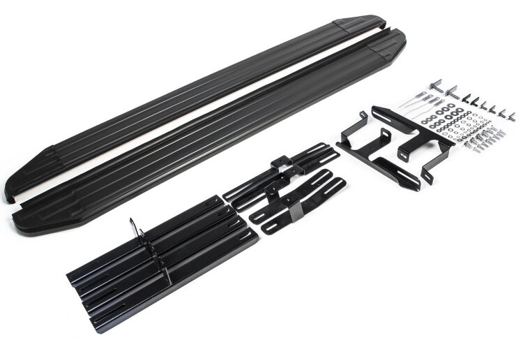 Пороги площадки (подножки) "Premium-Black" Rival для Lifan X60 2012-2016, 160 см, 2 шт., алюминий, A160ALB.3302.2 высокого качества