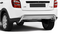 Защита заднего бампера d42 скоба Rival для Lada Kalina Cross 2014-2018, нерж. сталь, R.6006.003