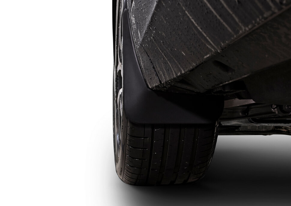 Брызговики передние Rival для Volkswagen Teramont 2017-2020 2021-н.в., термоэластопласт, 2 шт., с крепежом, 25810001