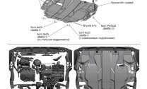 Защита картера и КПП AutoMax для Volkswagen Touran I 2003-2010, сталь 1.4 мм, с крепежом, штампованная, AM.5107.1
