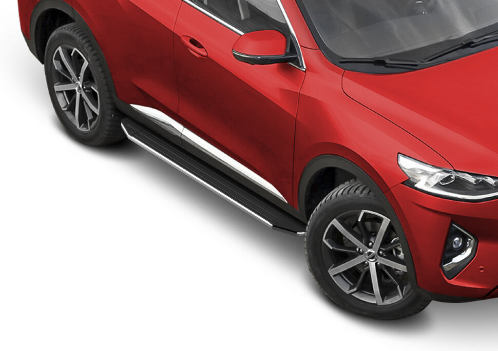 Пороги площадки (подножки) "Premium" Rival для Haval F7x 2019-2022 2022-н.в., 180 см, 2 шт., алюминий, A180ALP.9403.1 с доставкой по всей России