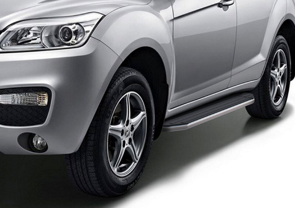 Пороги площадки (подножки) "Premium" Rival для Lifan X60 2012-2016, 160 см, 2 шт., алюминий, A160ALP.3302.2 с доставкой по всей России