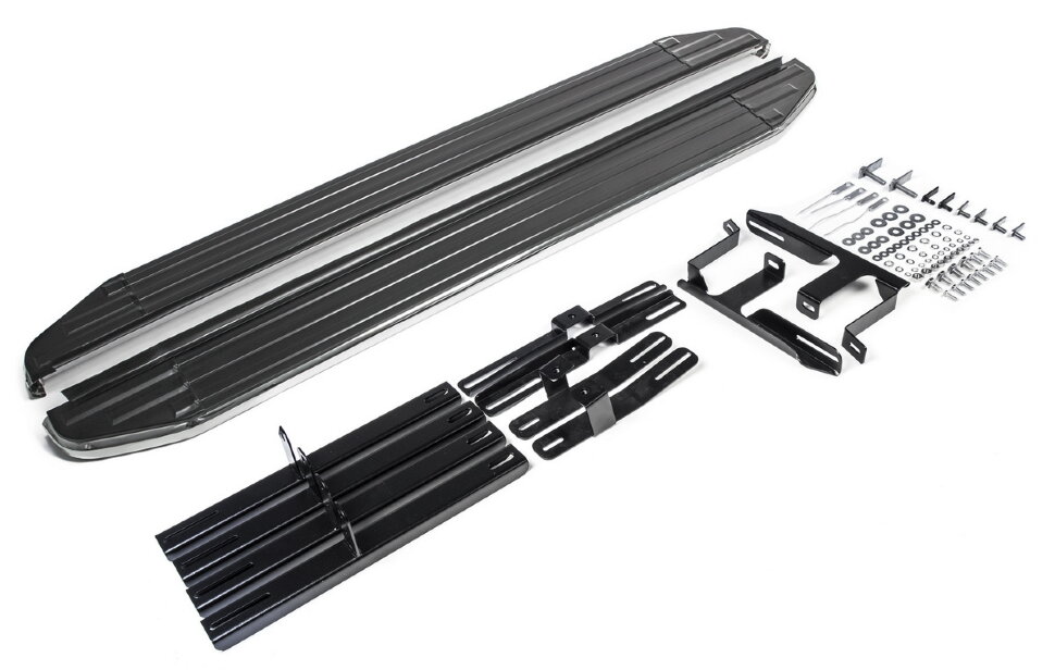 Пороги площадки (подножки) "Premium" Rival для Lifan X60 2012-2016, 160 см, 2 шт., алюминий, A160ALP.3302.2 лучшая цена