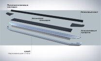 Пороги площадки (подножки) "Premium" Rival для Lifan X60 2012-2016, 160 см, 2 шт., алюминий, A160ALP.3302.2 гарантия