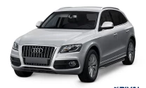 Пороги на автомобиль (подножки) "Premium" Rival для Audi Q5 I (искл. S-Line) 2008-2017, 193 см, 2 шт., алюминий, A193ALP.0302.1
