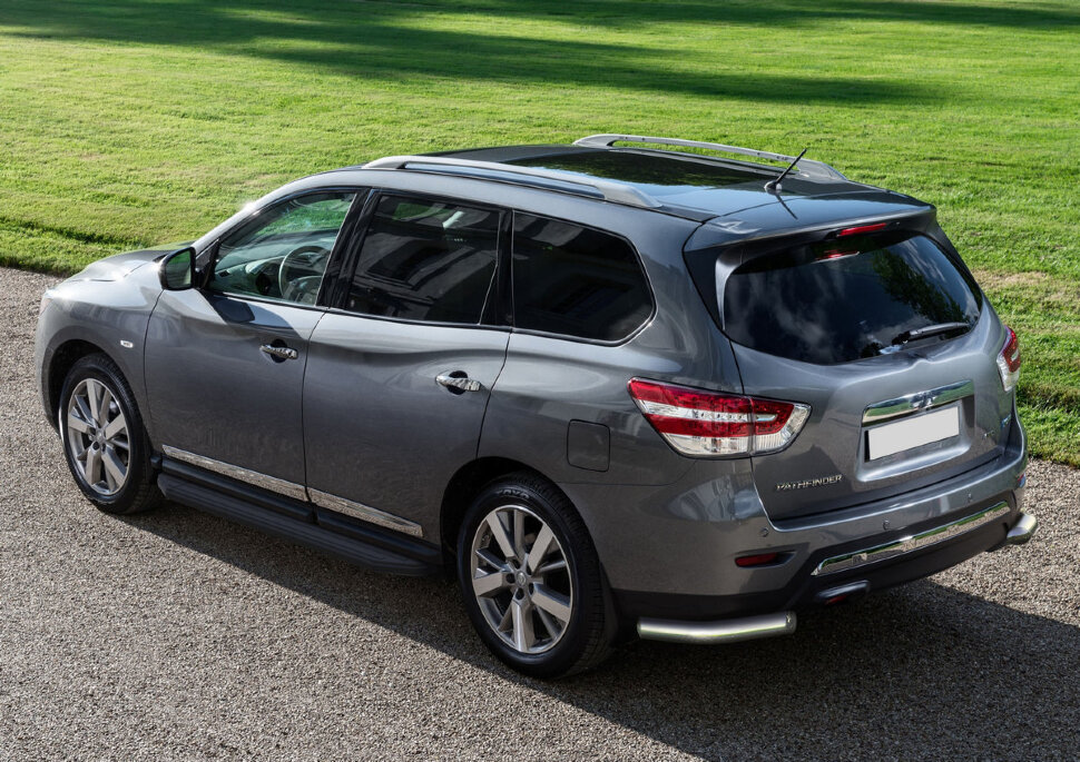 Пороги площадки (подножки) "Premium-Black" Rival для Nissan Pathfinder R52 2014-2017, 193 см, 2 шт., алюминий, A193ALB.4107.1 купить недорого