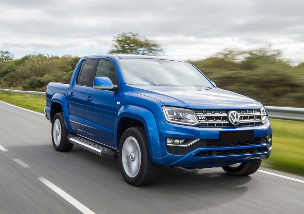 Пороги площадки (подножки) "Bmw-Style круг" Rival для Volkswagen Amarok I рестайлинг 2016-2019, 193 см, 2 шт., алюминий, D193AL.5803.2 купить недорого