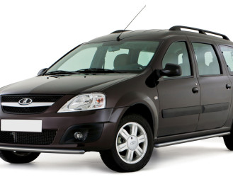 Защита переднего бампера d42 Rival для Lada Largus 2012-2021, нерж. сталь, R.6001.001