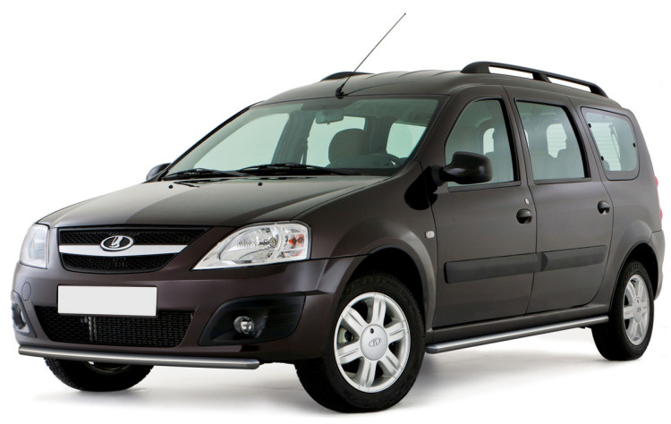 Защита переднего бампера d42 Rival для Lada Largus 2012-2021, нерж. сталь, R.6001.001