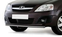 Защита переднего бампера d42 Rival для Lada Largus 2012-2021, нерж. сталь, R.6001.001