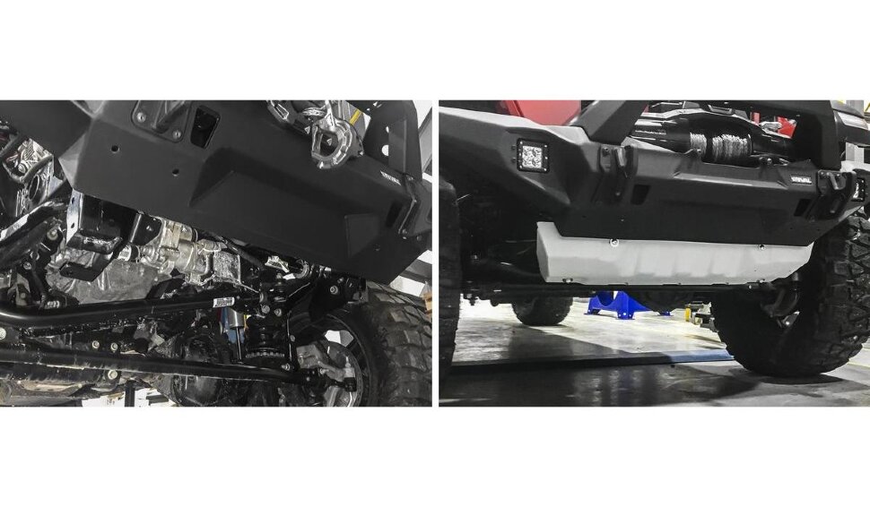 Защита рулевых тяг Rival для Jeep Wrangler JL 2017-н.в. (под штатный бампер), штампованная, алюминий 6 мм, с крепежом, 2333.2740.1.6