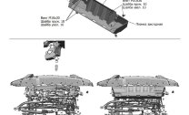 Защита рулевых тяг Rival для Jeep Wrangler JL 2017-н.в. (под штатный бампер), штампованная, алюминий 6 мм, с крепежом, 2333.2740.1.6