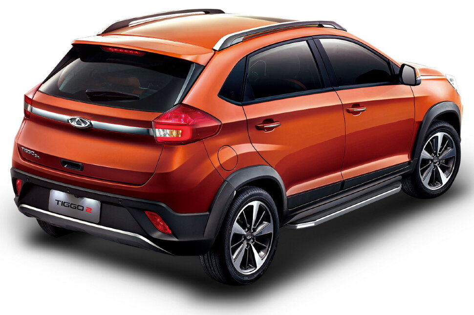 Пороги площадки (подножки) "Premium" Rival для Chery Tiggo 2 2017-2020, 173 см, 2 шт., алюминий, A173ALP.0904.1 купить недорого
