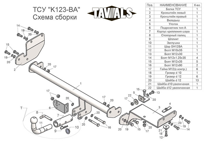 Фаркоп Kia Rio X-LINE с быстросъёмным шаром (ТСУ) арт. K123-BA