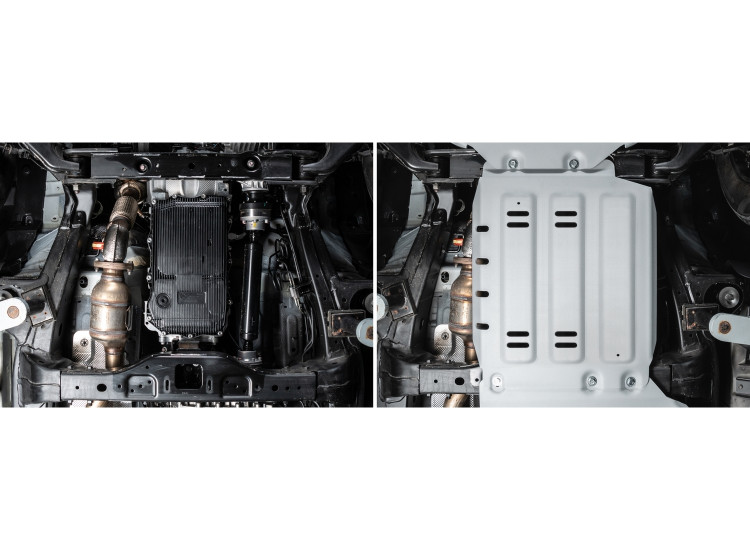 Защита КПП Rival для Tank 500 4WD АКПП (V - 3.0T) 2023-н.в., алюминий 3 мм, с крепежом, штампованная, 333.4803.1