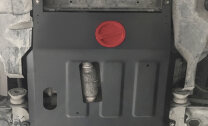 Защита картера и КПП АвтоБроня для Ravon R4 2016-2020, штампованная, сталь 1.8 мм, с крепежом, 111.01024.1