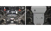 Защита картера и КПП Rival для Audi A8 D4 рестайлинг 2013-2018, алюминий 4 мм, с крепежом, 333.0323.1