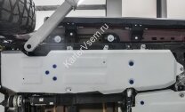 Защита топливного бака Rival для Jeep Wrangler JL 4-дв. 4WD 2017-н.в., штампованная, алюминий 4 мм, с крепежом, 333.2747.1