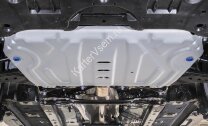 Защита картера и КПП Rival (увеличенная) для Toyota Camry XV70 2018-2021 2021-н.в., штампованная, алюминий 3 мм, с крепежом, 333.9518.2