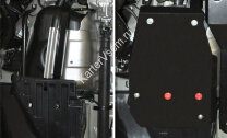 Защита топливного бака АвтоБроня для Honda CR-V IV 2012-2018, сталь 1.8 мм, с крепежом, 111.02129.1