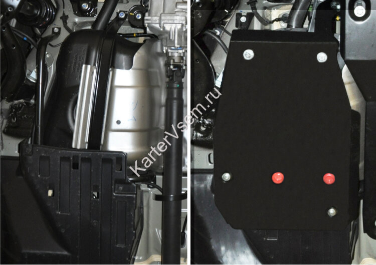 Защита топливного бака АвтоБроня для Honda CR-V IV 2012-2018, сталь 1.8 мм, с крепежом, 111.02129.1