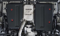 Защита топливного бака АвтоБроня для Volkswagen Taos 4WD 2021-н.в., штампованная, сталь 1.8 мм, 2 части, с крепежом, 111.05123.1