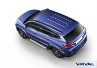Пороги на автомобиль (подножки) "Silver" Rival для Lifan Myway 2016-н.в., 180 см, 2 шт., алюминий, F180AL.3304.1