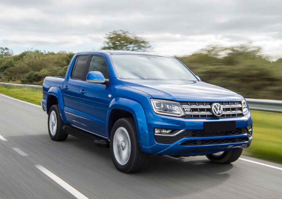 Пороги площадки (подножки) "Black" Rival для Volkswagen Amarok I рестайлинг 2016-2019, 193 см, 2 шт., алюминий, F193ALB.5803.2 купить недорого