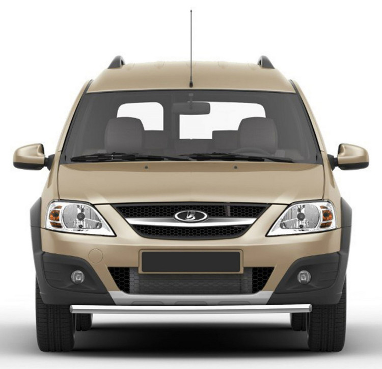 Защита переднего бампера d42 Rival для Lada Largus Cross 2014-2021, нерж. сталь, R.6005.001