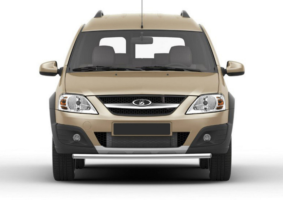 Защита переднего бампера d42 Rival для Lada Largus Cross 2014-2021, нерж. сталь, R.6005.001