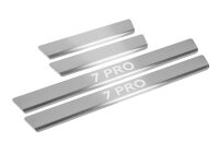 Накладки на пороги Rival для Chery Tiggo 7 Pro 2020-н.в., нерж. сталь, с надписью, 4 шт., NP.0901.3