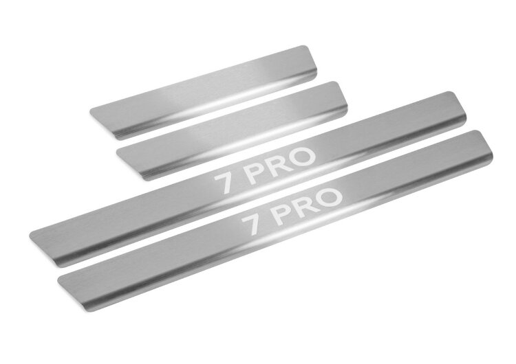Накладки на пороги Rival для Chery Tiggo 7 Pro 2020-н.в., нерж. сталь, с надписью, 4 шт., NP.0901.3 купить недорого
