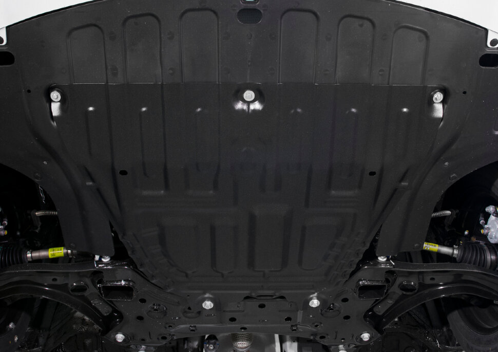 Защита картера и КПП AutoMax для Hyundai Solaris II 2017-2020 2020-н.в., сталь 1.4 мм, с крепежом, штампованная, AM.2370.1