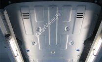 Защита картера Rival для Porsche Panamera II 2016-н.в., штампованная, алюминий 4 мм, с крепежом, 333.4610.1
